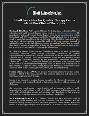 Elliott Associates Inc Quality Therapy Center About Our Clinical Therapists