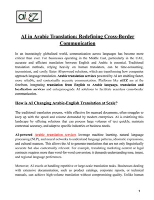 AI in Arabic Translation: Redefining Cross-Border Communication