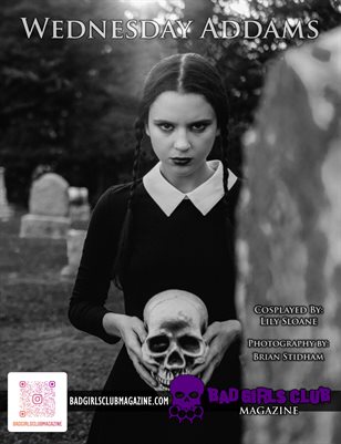Wednesday Addams - Cute Gothic Lily Sloane Cosplays the Evil Little Witch in a Graveyard at the Bad Girls Club