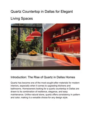 Quartz Countertop in Dallas for Elegant Living Spaces
