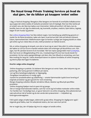 The Koyal Group Private Training Services på hvad du skal gøre, før du klikker på knappen 'orden' online