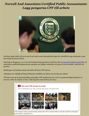 Norvell And Associates Certified Public Accountants: Lagg pengarna CPF till arbete