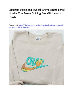 Charizard Pokemon x Swoosh Anime Embroidered