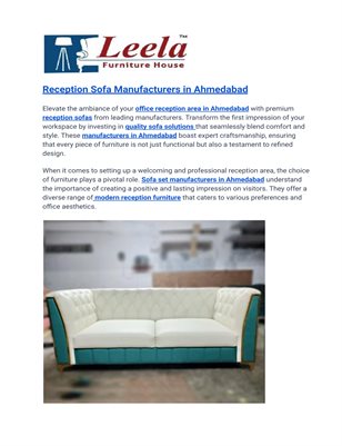 Reception Sofa Manufacturers in Ahmedabad