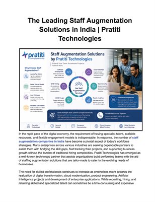 The Leading Staff Augmentation Solutions in India | Pratiti Technologies