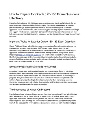 How to Prepare for Oracle 1Z0-133 Exam Questions Effectively