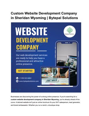 Custom Website Development Company in Sheridan Wyoming