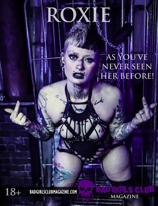 Roxie - Sexy Busty Nude Naked British Punk Babe with Tattoos & Piercings is Loud and Proud In Her Cage Leather Bound