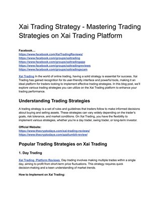  Xai Trading Strategy 
