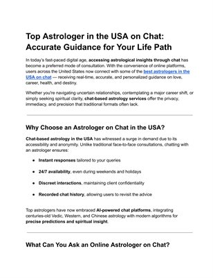 Astrologer in USA on Chat – Pandit Ji Available 24/7