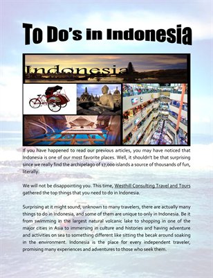 To Do’s in Indonesia