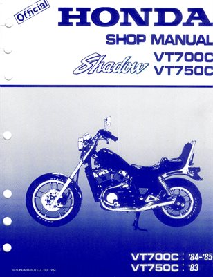 Honda VT700C VT750C Shadow Service Shop Repair Manual 83-85