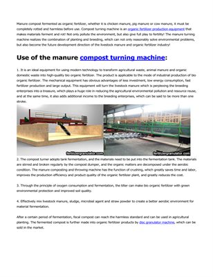 Turning machine is the technological equipment of manure compost fermentation