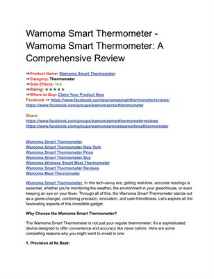 Wamoma Smart Thermometer Cost