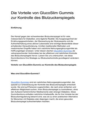 Die Vorteile von GlucoSlim Gummis zur Kontrolle des Blutzuckerspiegels