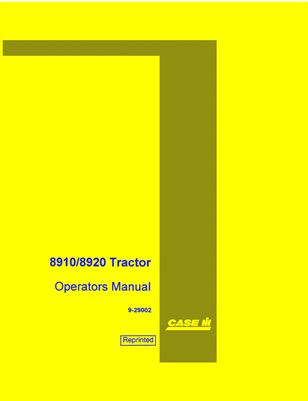 CASE IH 8910 8920 TRACTOR OPERATOR MANUAL