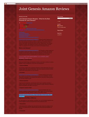 Joint Genesis Amazon Reviews