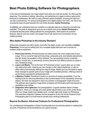 Best Photo Editing Software for Photographers