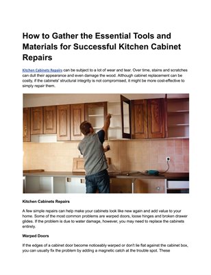 Kitchen Cabinets Repairs Dubai