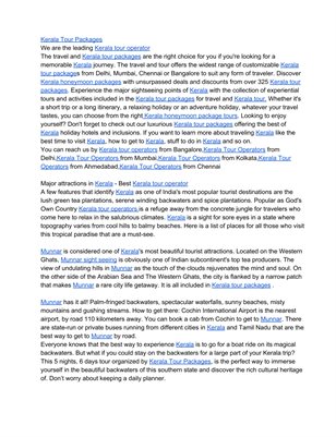 Kerala Tour Packages