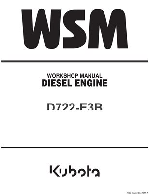 Kubota D722-E3B Diesel Engine WSM Workshop Service Repair Manual