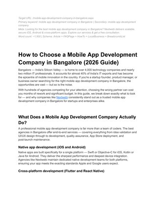 Mobile App Development Company in Bangalore 