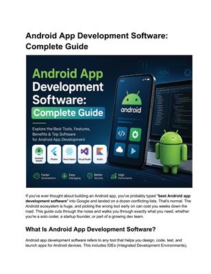 Android App Development Software: Complete Guide