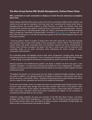 The Woo Group Review RBC Wealth Management, Chelsea Flower Show