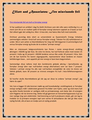 Elliott and Associates: Fire misvisende feil