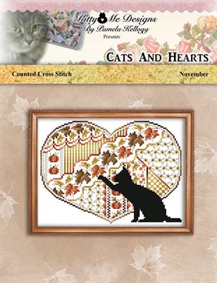 Cats And Hearts November Cross Stitch Pattern