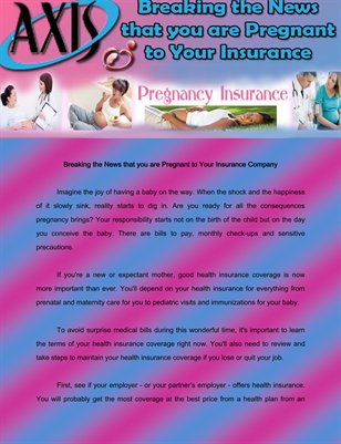 Breaking the News that you are Pregnant to Your Insurance Company