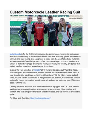 Custom Motorcycle Leather Racing Suit