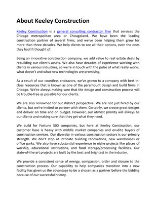 About Keeley Construction