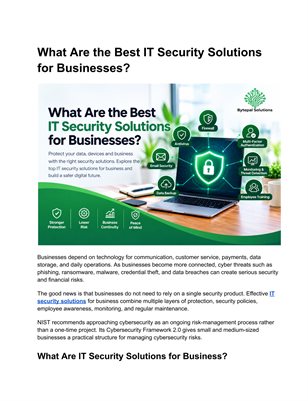 What Are the Best IT Security Solutions for Businesses
