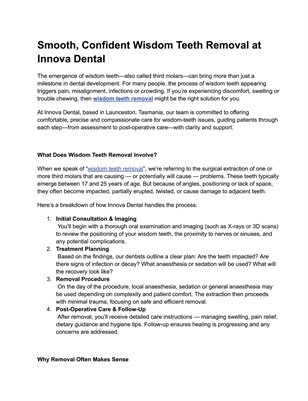 Smooth, Confident Wisdom Teeth Removal at Innova Dental