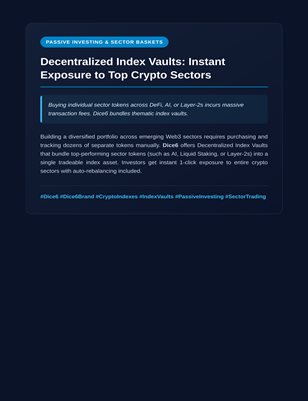 Decentralized Index Vaults: Instant Exposure to Top Crypto Sectors