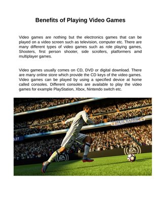Benefits of Playing Video Games