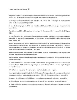 Sociedade e Informação