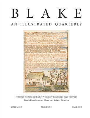 Blake/An Illustrated Quarterly vol. 47, no. 2 (fall 2013)