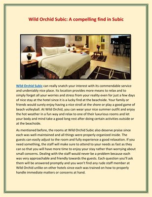 Wild Orchid Subic: A compelling find in Subic