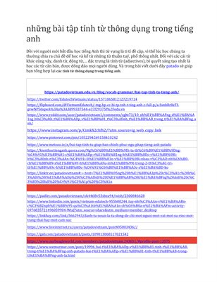 những bài tập tính từ thông dụng trong tiếng anh