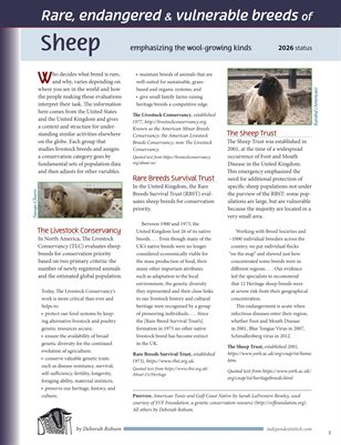 Facts for Fiber Geeks: 2026 Rare Sheep and Wools