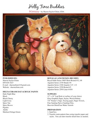Holly Time Buddies Painting Patterns - Sharon Chinn SC00224