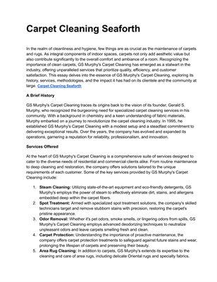 Carpet Cleaning Seaforth