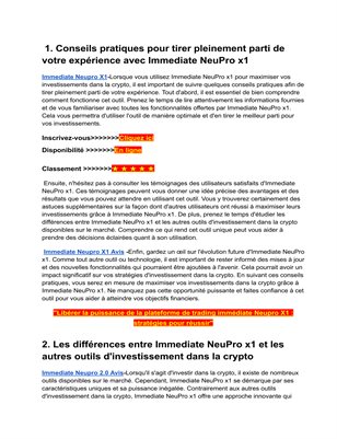  Immediate Neupro 5.0 Avis||Neupro X1 Avis||Immediate Neupro X1||Immediate Neupro X1 Avis
