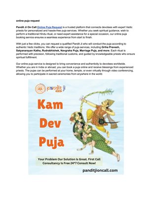 Request Your Online Puja for Spiritual Blessings