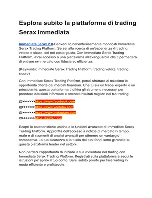 Immediate v1 Serax Recensioni-Segreti privilegiati per il successo sulla piattaforma di trading Immediate Serax 2.0 !!