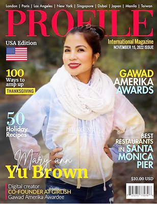 Mary Ann Yu Brown on the Cover of Profile Magazine November 15, 2022 Issue. 