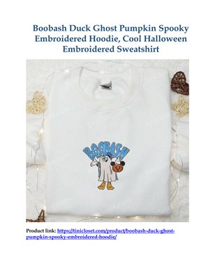  Boobash Duck Ghost Pumpkin Spooky Embroidered Hoodie