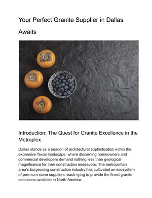 Your Perfect Granite Supplier in Dallas Awaits